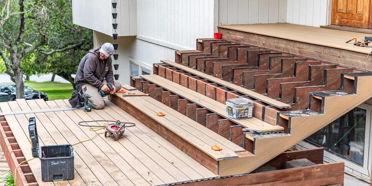 Deck framing details showing structural layout by DeCamp Construction